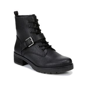 SOUL BY NATURALIZER Womens Black Up Buckled Strap Quaid Combat Boots 7 M